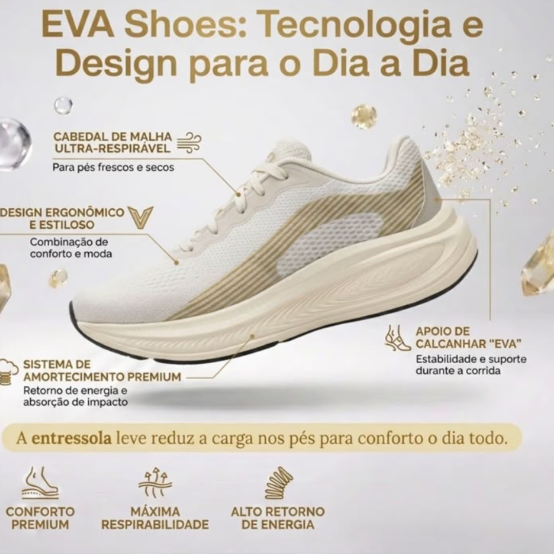 Mova Shoes - Tênis Esportivo Feminino Conforto Prolongado para Academia, Esporte e Corrida - Envio Imediato