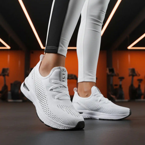 Tênis Branco Feminino Vili Para Caminhada Academia Treino